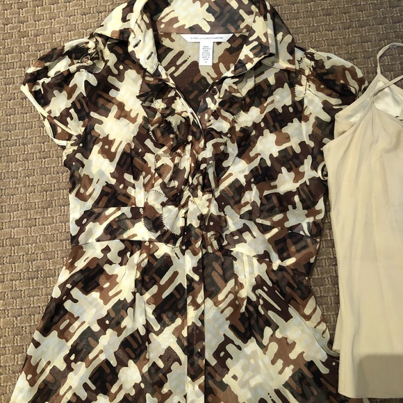 Printed silk blouse with silk cami - Picture 3 of 8